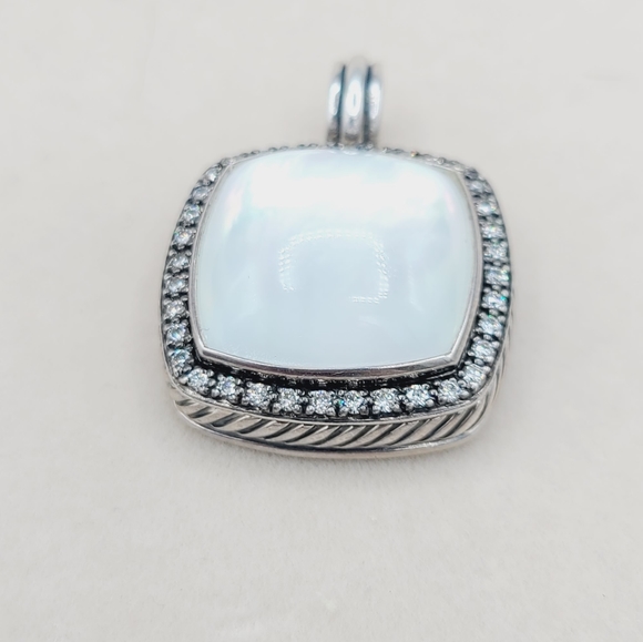 David Yurman Albion Moonlight Ice 20mm Moonstone Diamond Pendant Enhancer - Picture 6 of 9